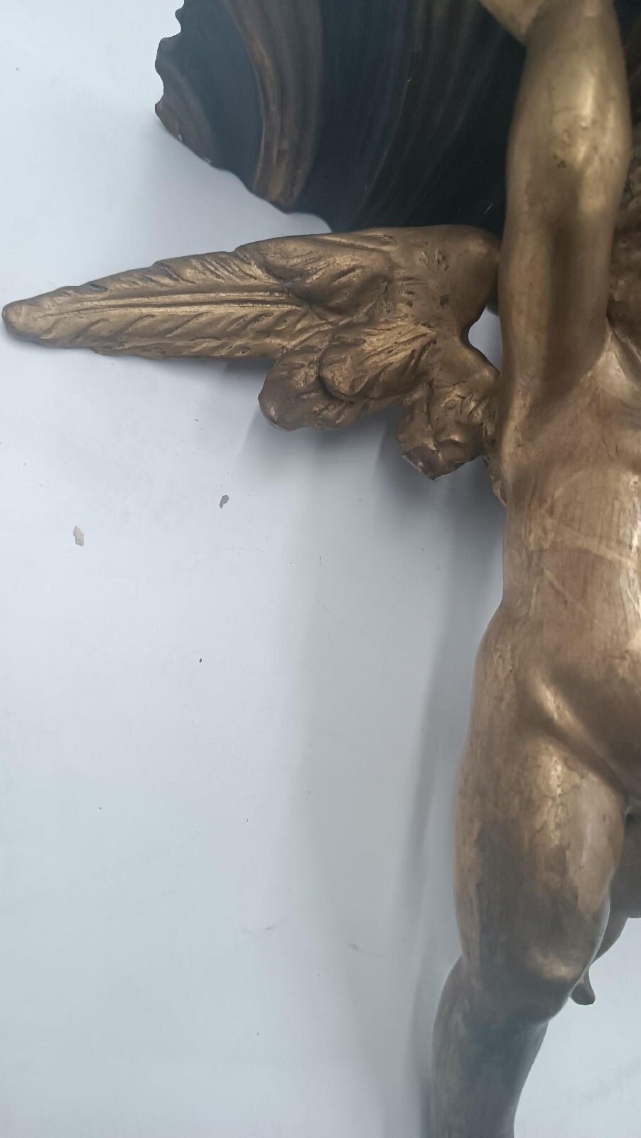 Antique Angel Shelf In Gilded Wood Late 700s, Italian Manufacture photo for sale