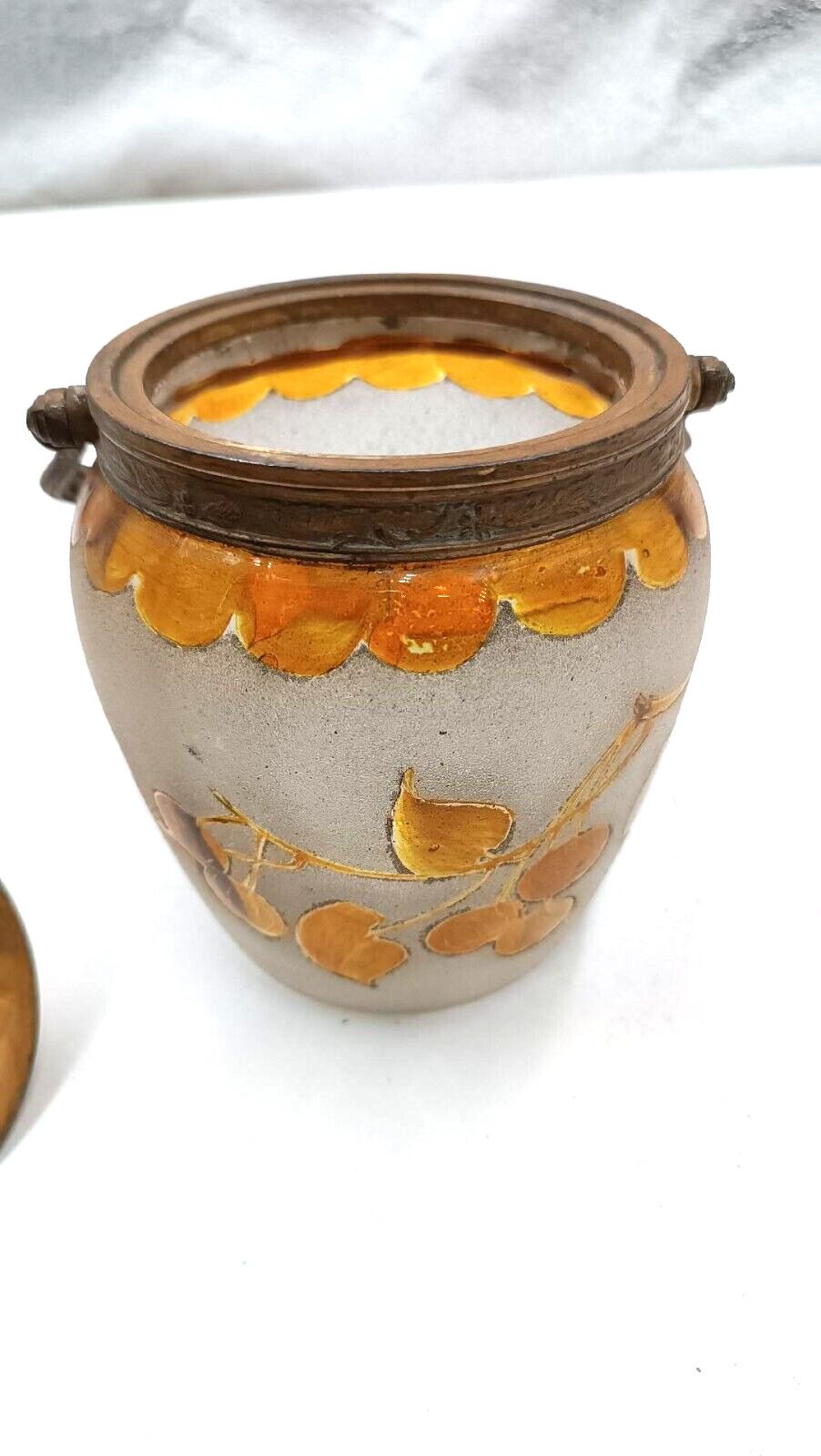 Antique Liberty Glass Cookie Holder Vase Early 900s Art Nouveau photo buy