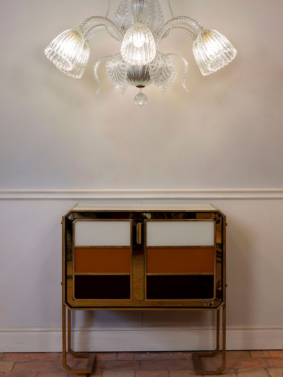 photo for sale Vintage Barovier & Toso Murano Glass Chandelier With Six Lights
