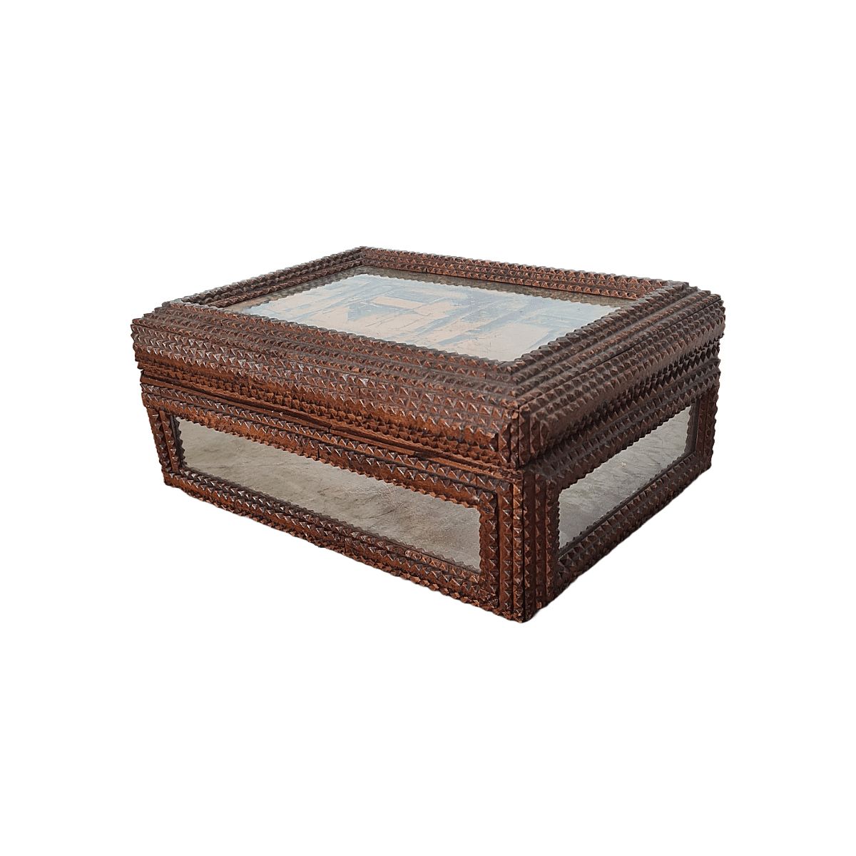 Antique Tramp Art Jewelry Box, 2nd Half 1800s photo 195.0