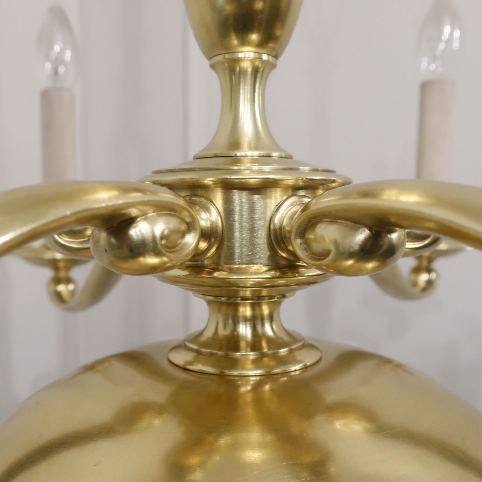 photo for sale Large English Art Nouveau Gilt Bronze Chandelier
