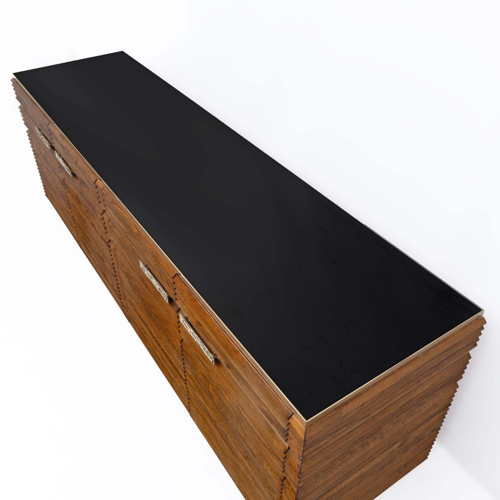 Mid Century Modern Italian Brass And Teak Sideboard, 1970s photo vinterior