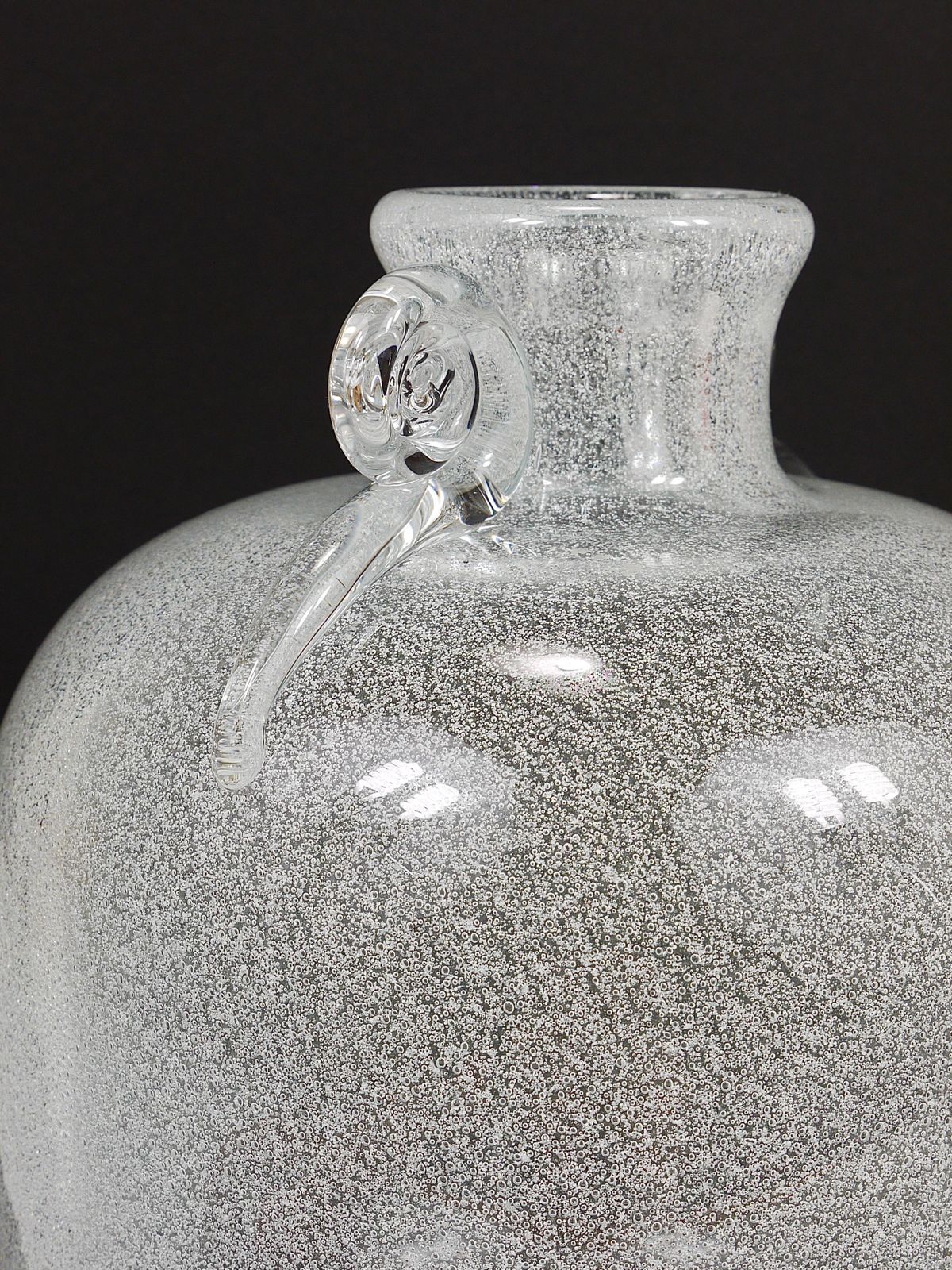 Seguso Vetri D’arte Pulegoso Bubble Vase With Handles, Murano, Italy 1950s photo buy