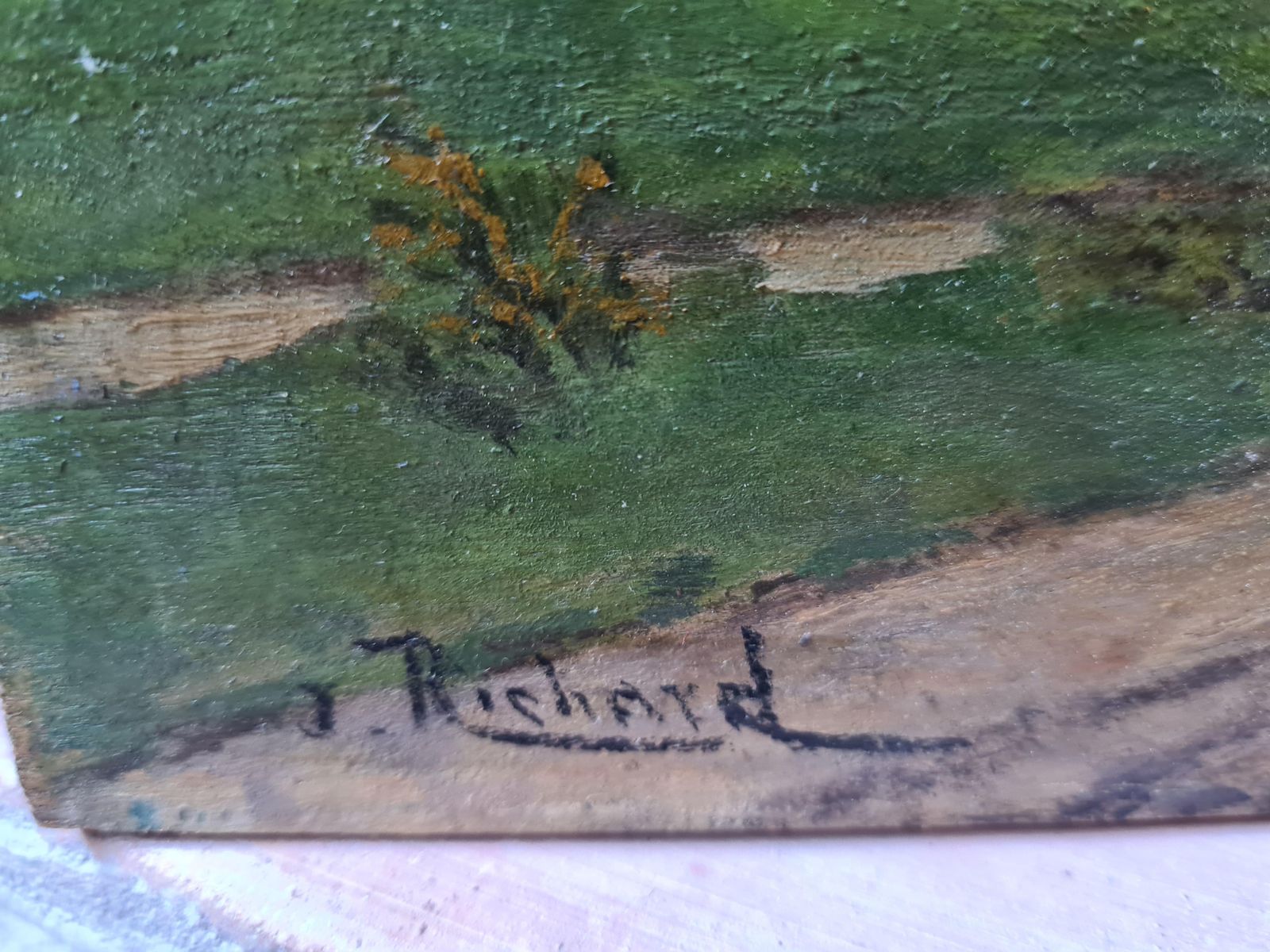 J Richardbarbizon School Landscape, The Poplar Trees, Late 19th Century Oil On Wood Panel photo furniture