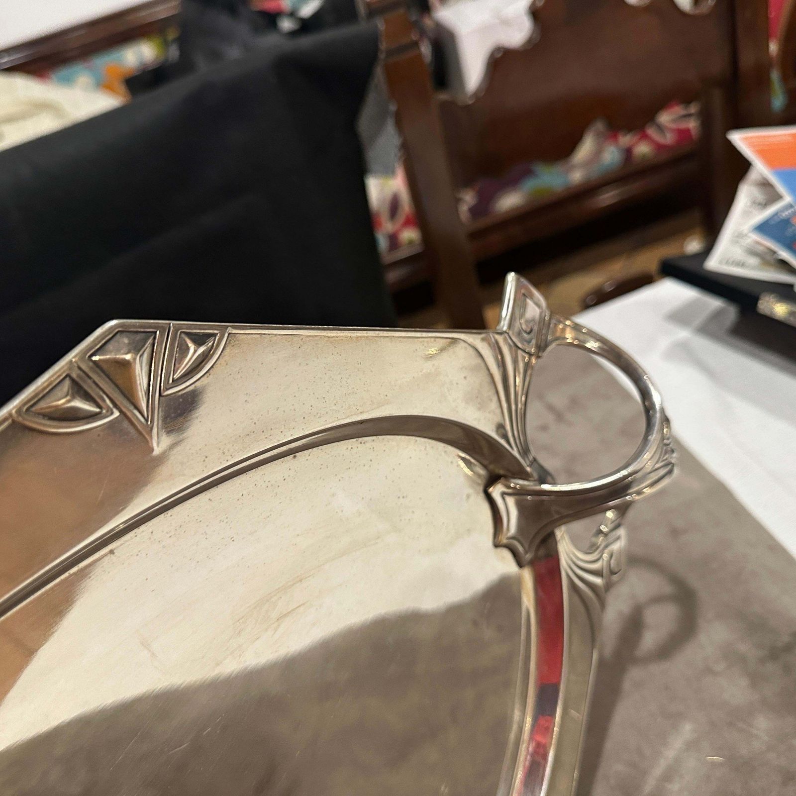 1900 Amazing Judgenstil Silver Plated Tray By Albert Kohler For W.M.F. photo vintage