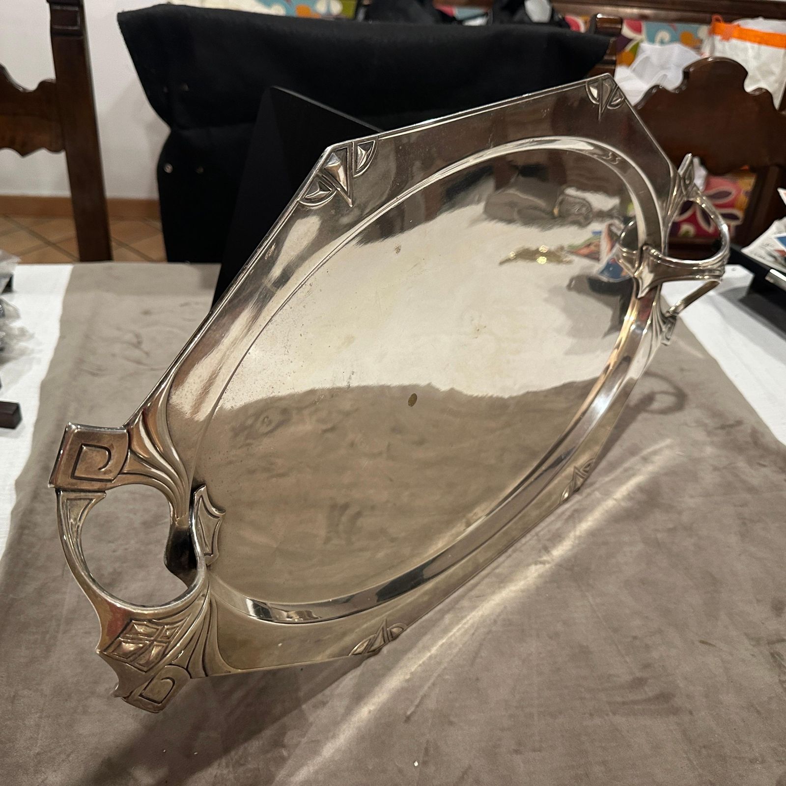 997.0 1900 Amazing Judgenstil Silver Plated Tray By Albert Kohler For W.M.F. photo