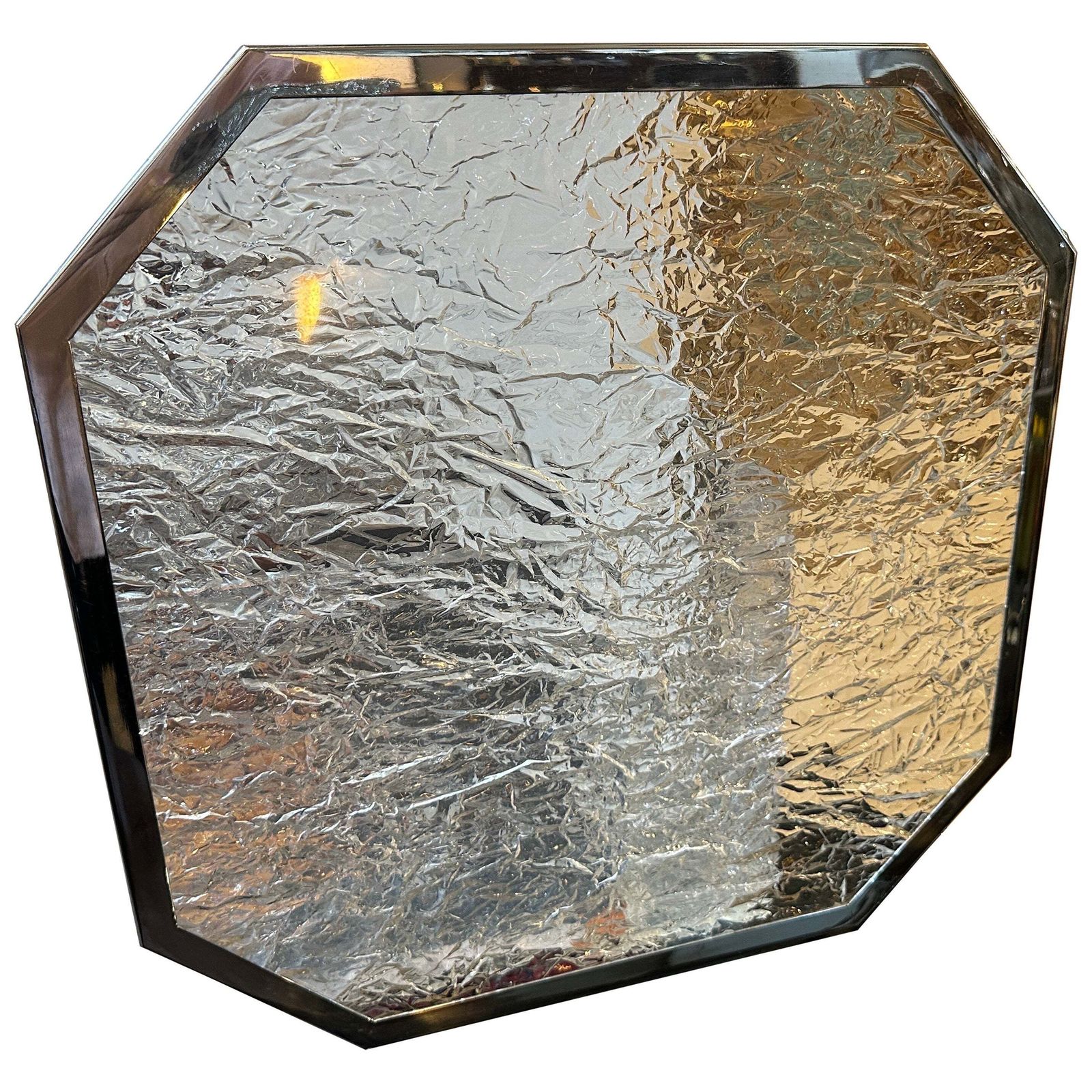 1980s Modernist Ice Lucite And Silver Plated Italian Tray By Ulderico Cavinato
