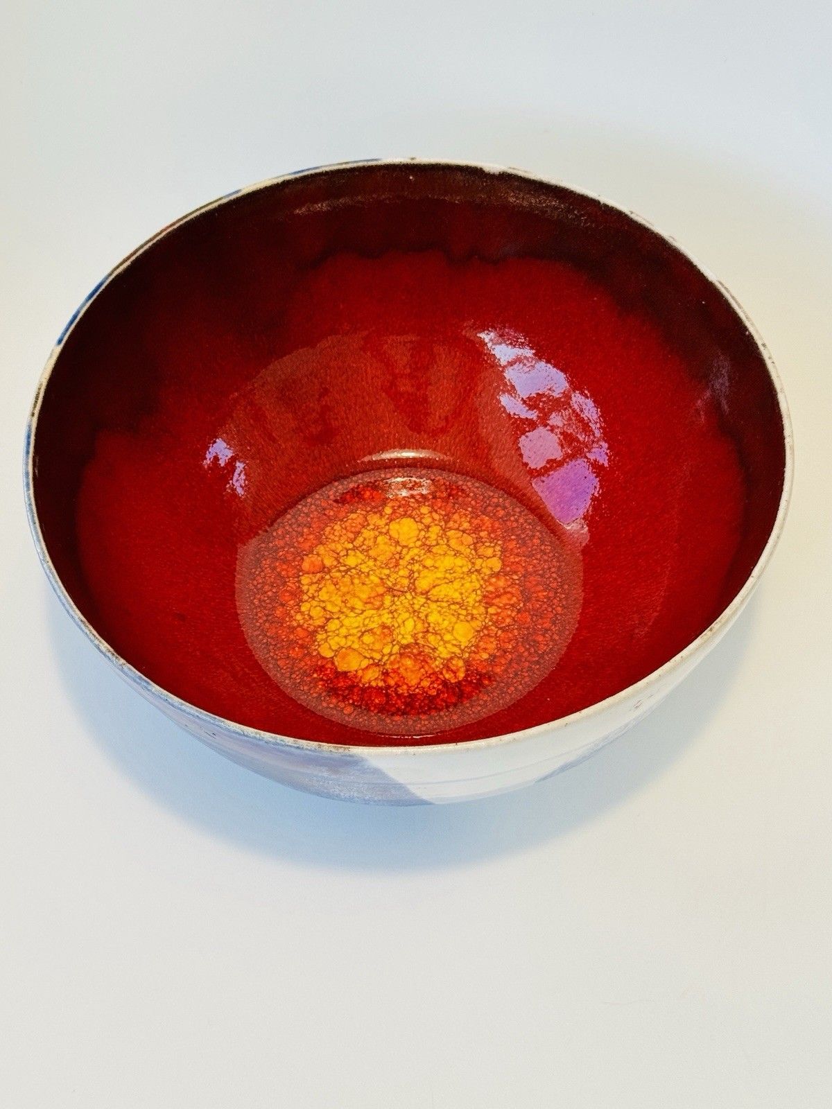 Gesche Buecker Studio Pottery Hand Thrown Volcanic Glaze Bowl photo furniture