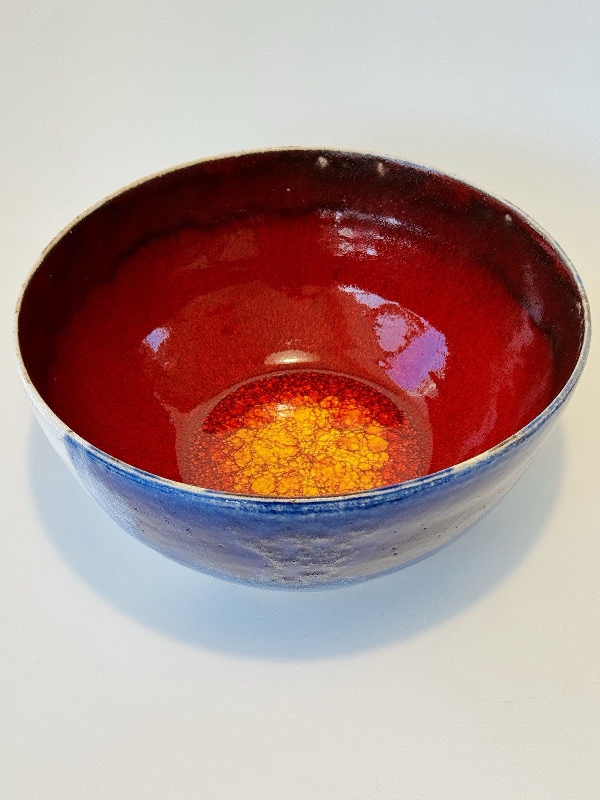 Gesche Buecker Studio Pottery Hand Thrown Volcanic Glaze Bowl photo vintage