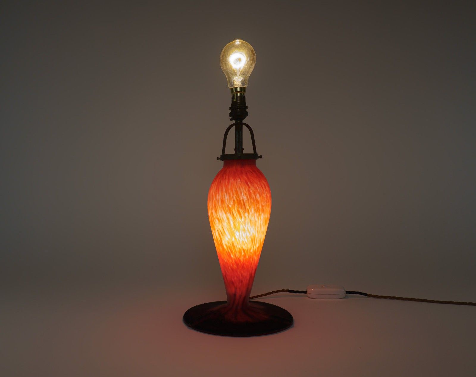 Vintage 1970s Art De France Pate De Verre Glass Table Lamp – Rewired
