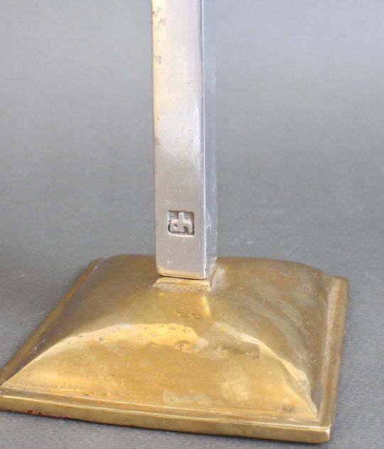 photo for sale Aluminium And Brass Candlestick By David Marshall (Circa 1980s)