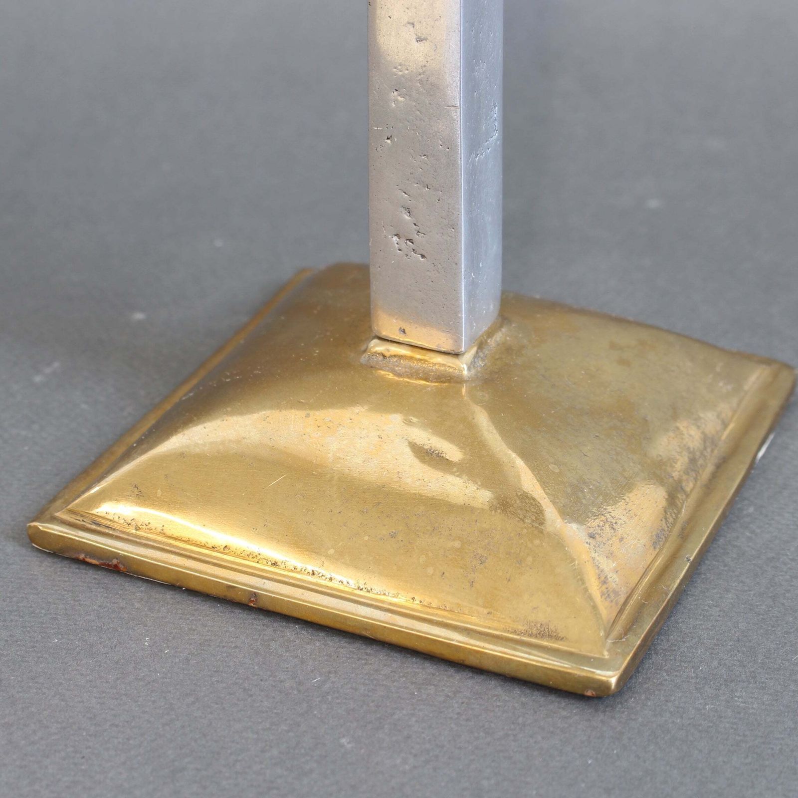 400.0 Aluminium And Brass Candlestick By David Marshall (Circa 1980s) photo