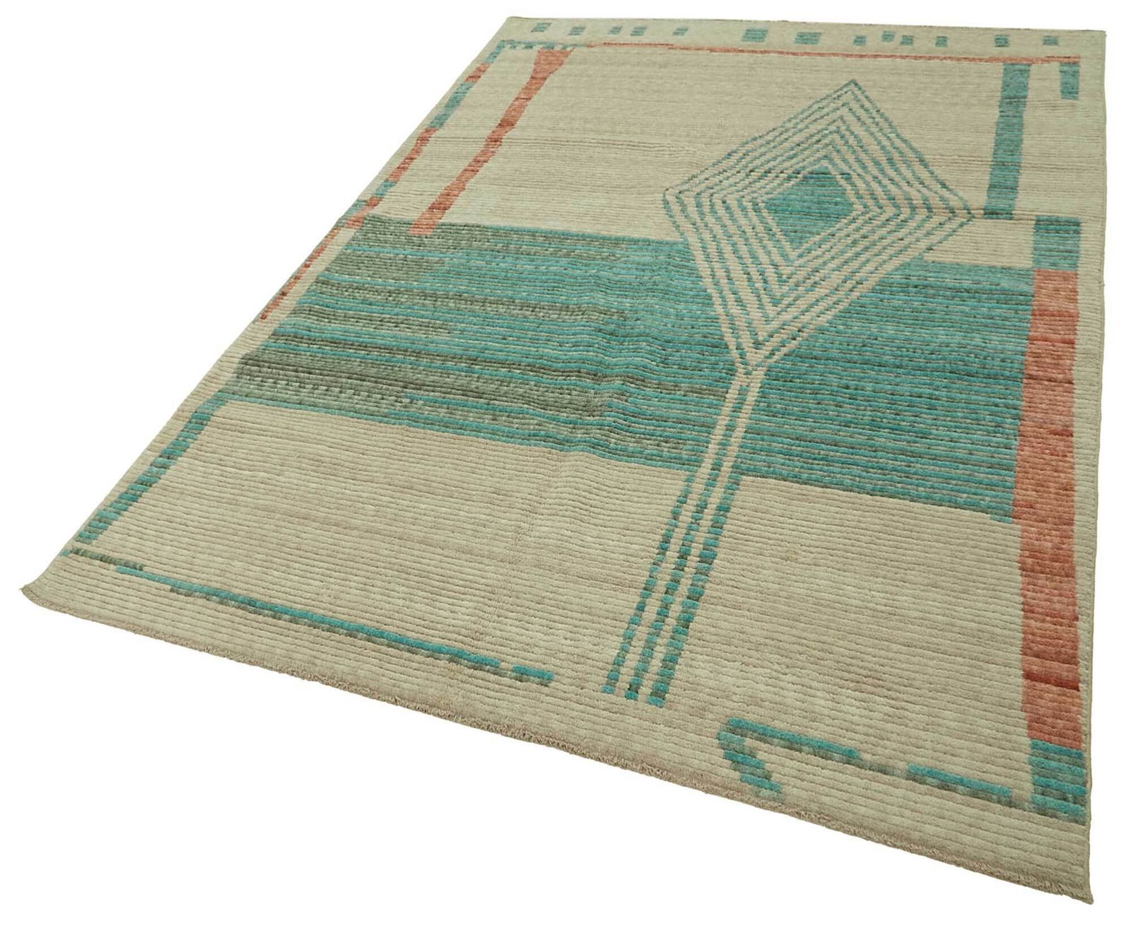 6x10 Hand Knotted Wool Oushak Rug photo for sale