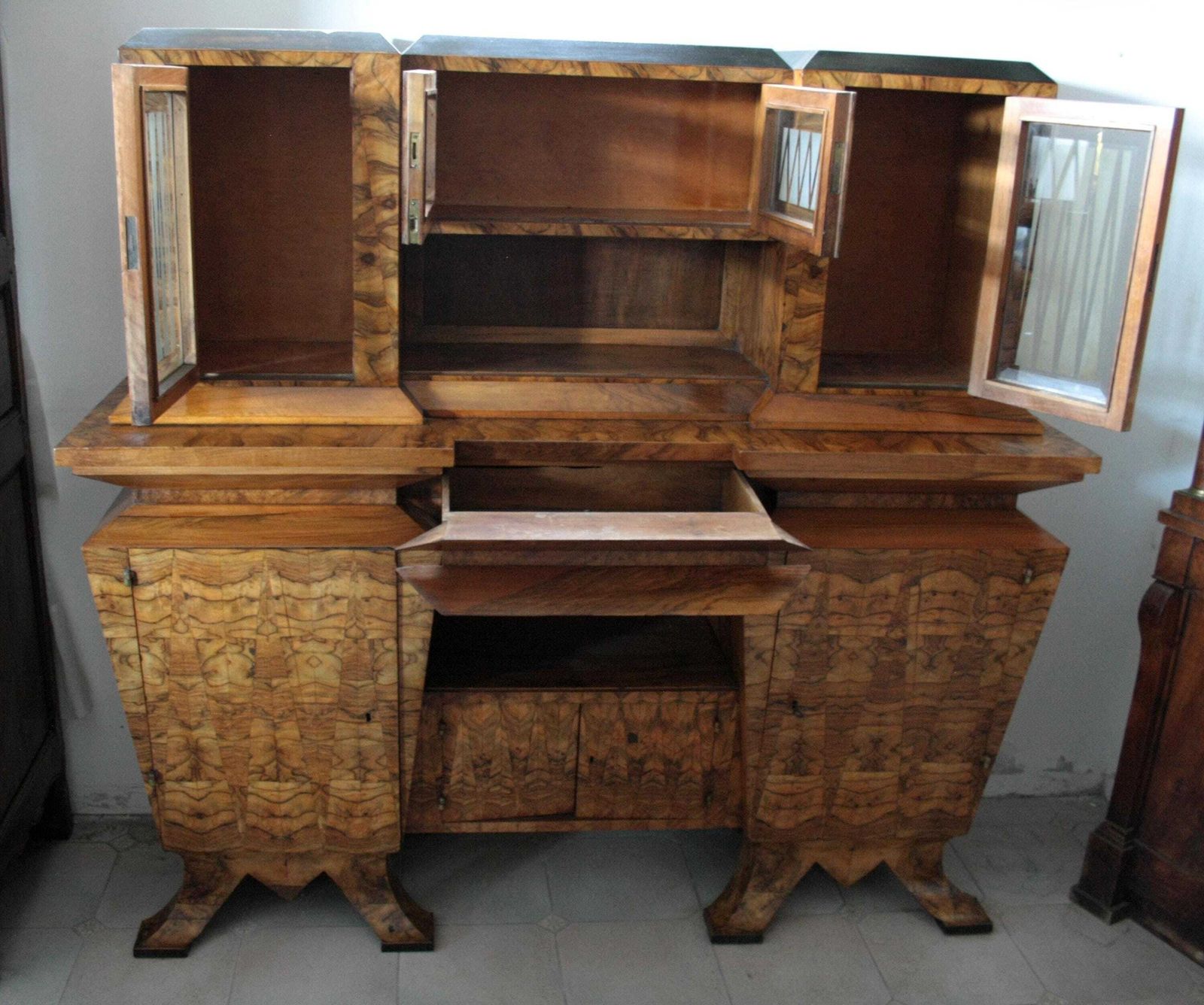Art Deco Two Body Sideboard, Italy, Rome, Made For Minister Bottai In 1933 photo buy