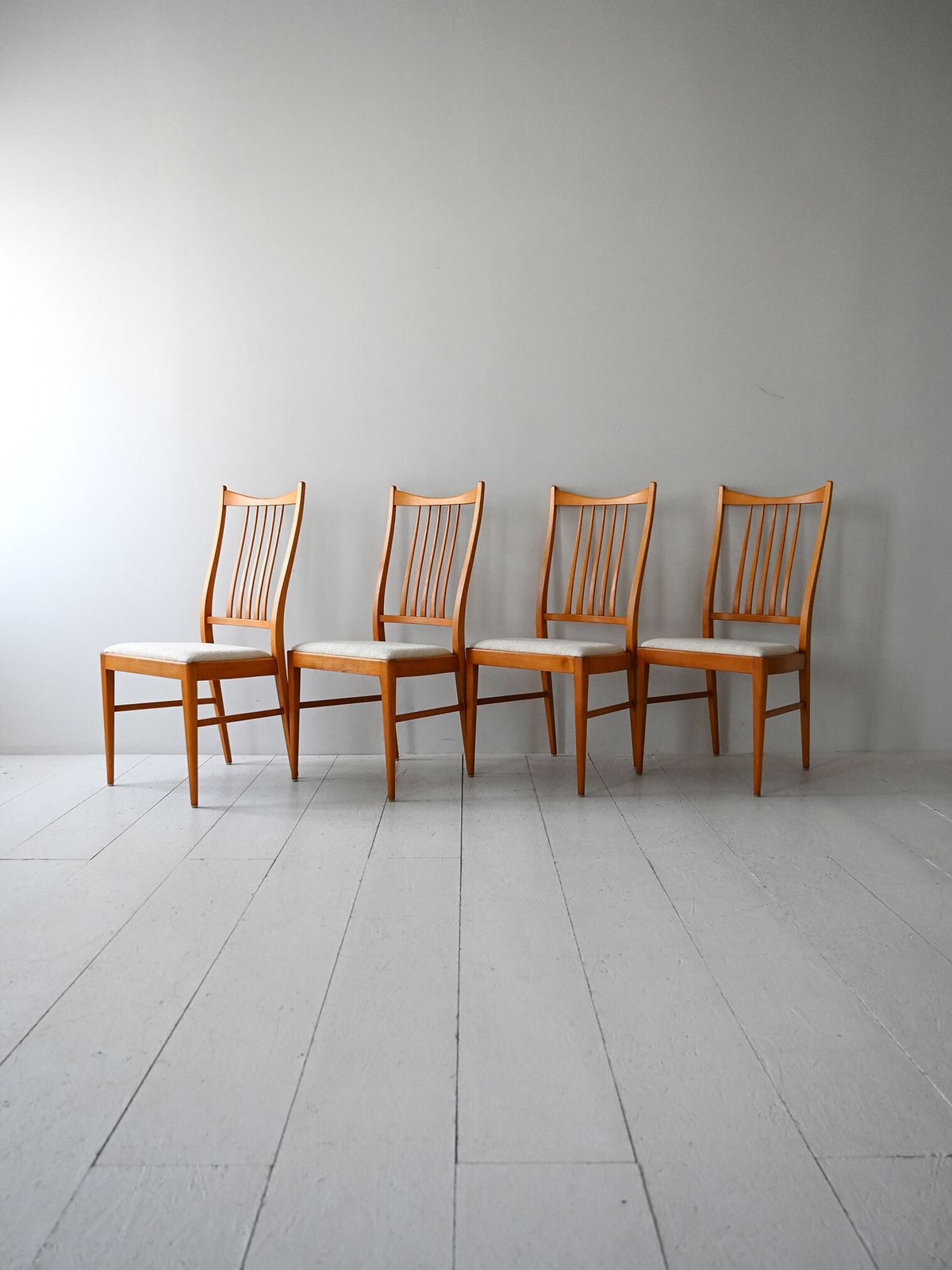 Set Of 4 Vintage Scandinavian Chairs From The 1950s/60s In Beech