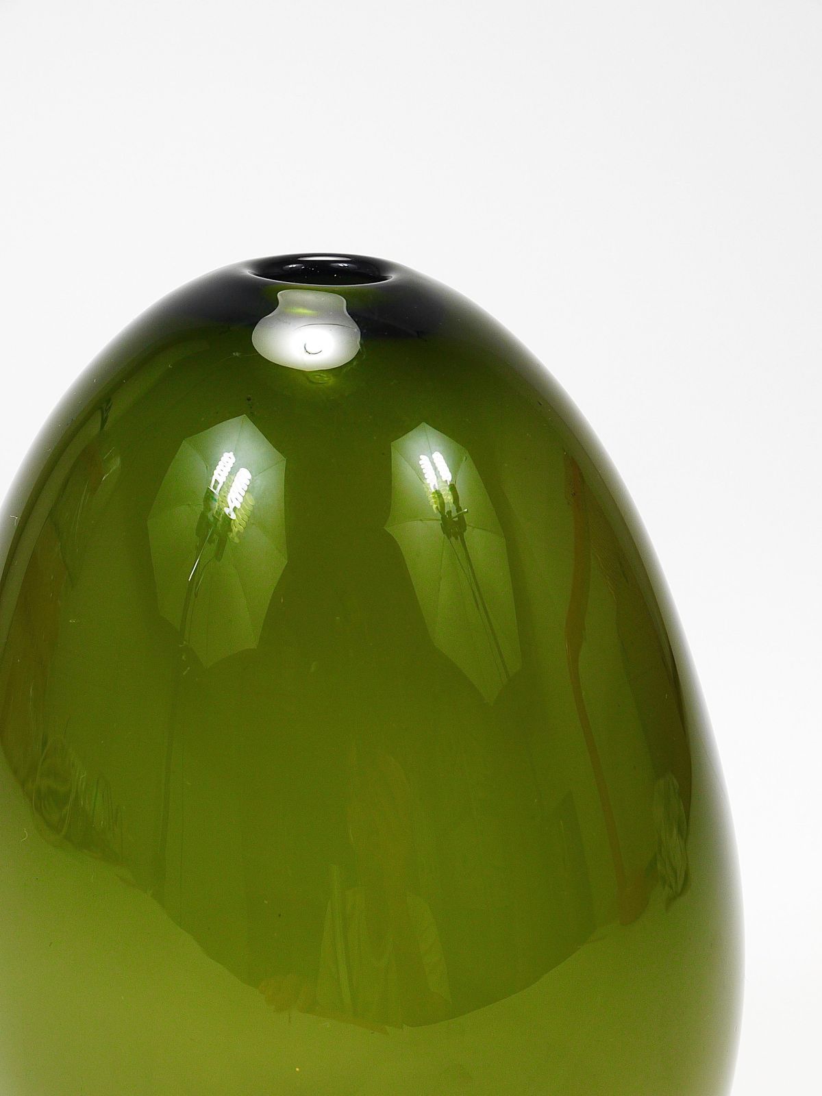 Kaj Franck Saippuakupla Green Soap Bubble Art Glass Vase, Nuutajärvi Finland photo vinterior