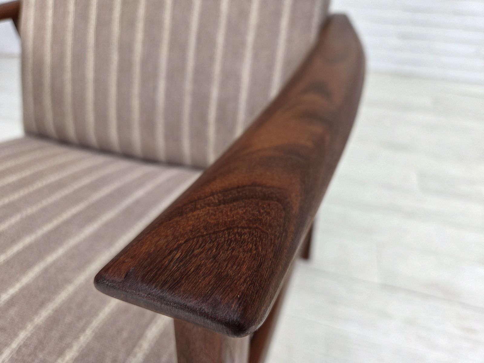 1970s, Danish Highback Armchair, Furniture Wool, Teak Wood, Original Condition. photo buy