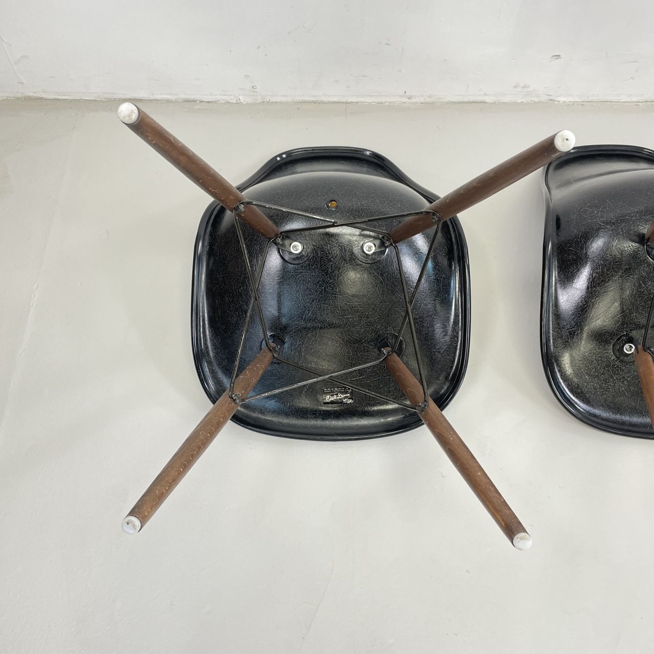 Furniture Eames Vitra Dsw Upholstered Side Chairs With Original Grey Covers photo