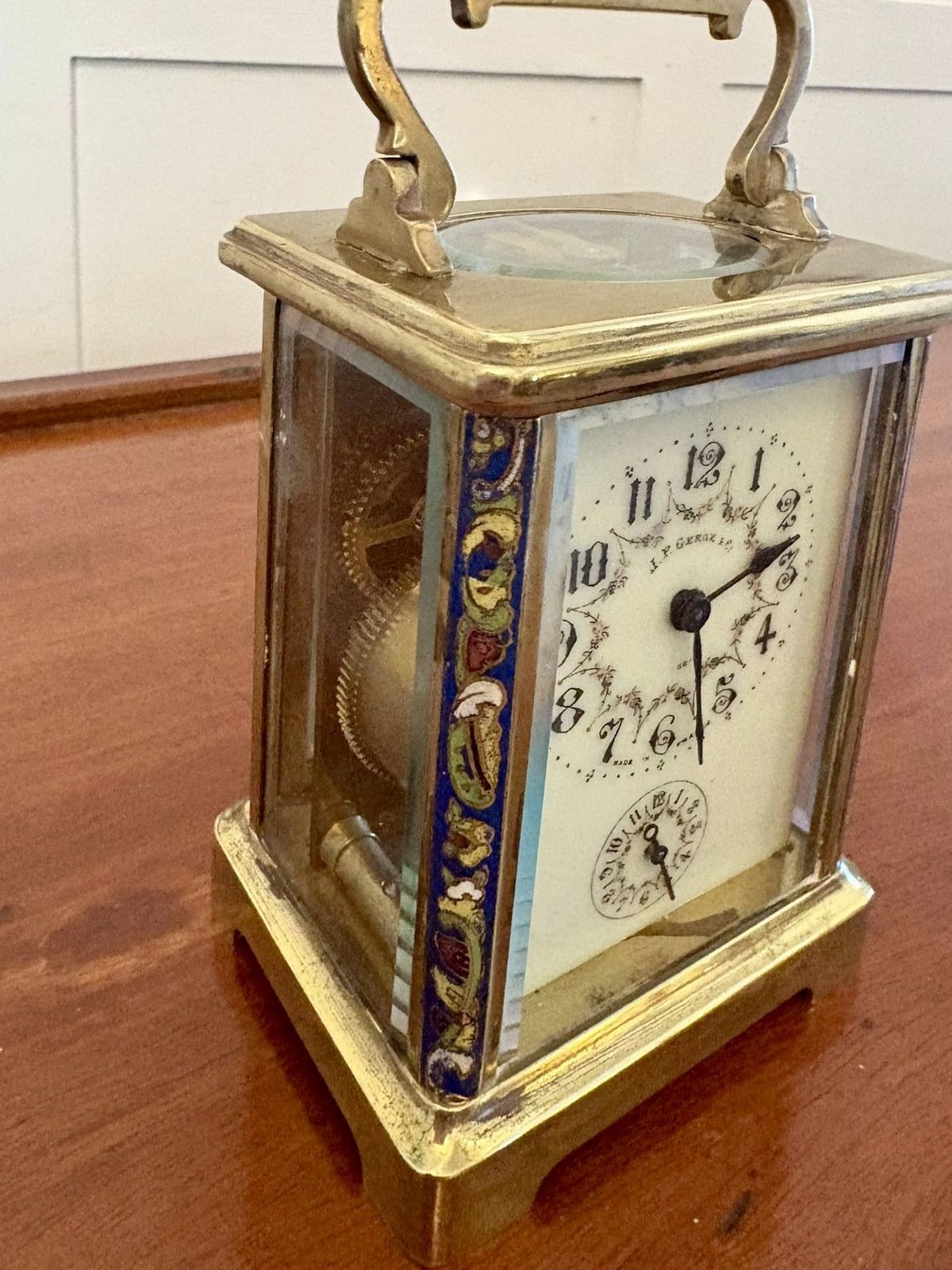 Antique Early 20th Century Quality Brass And Champleve Enamelled Carriage Clock photo buy