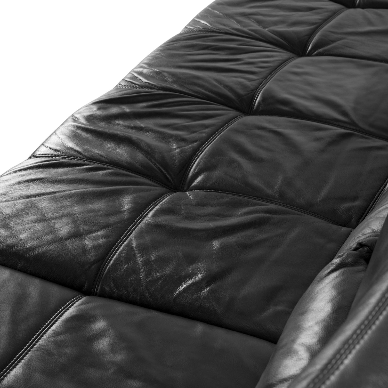 Canapé d'angle Joop Loft en cuir noir, fonction manuelle photo Mobilier