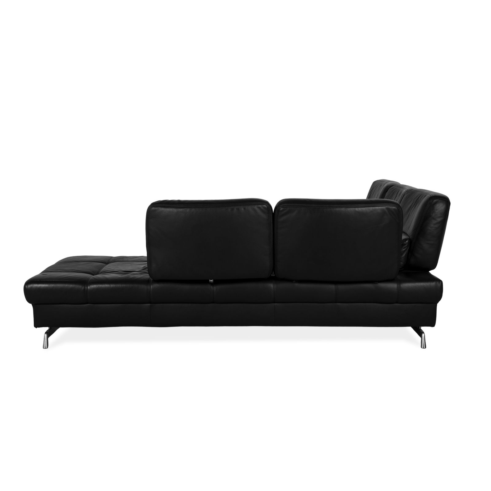 photo furniture Canapé d'angle Joop Loft en cuir noir, fonction manuelle