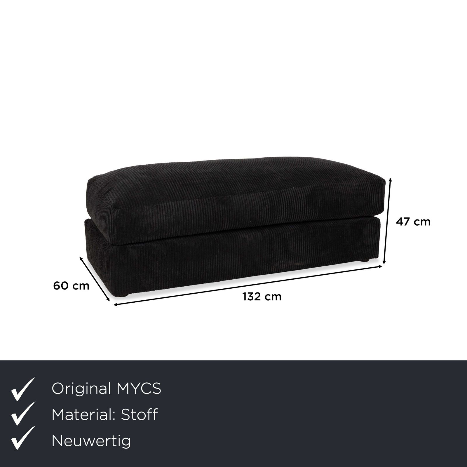 Tabouret Mycs Flayr en tissu noir photo furniture
