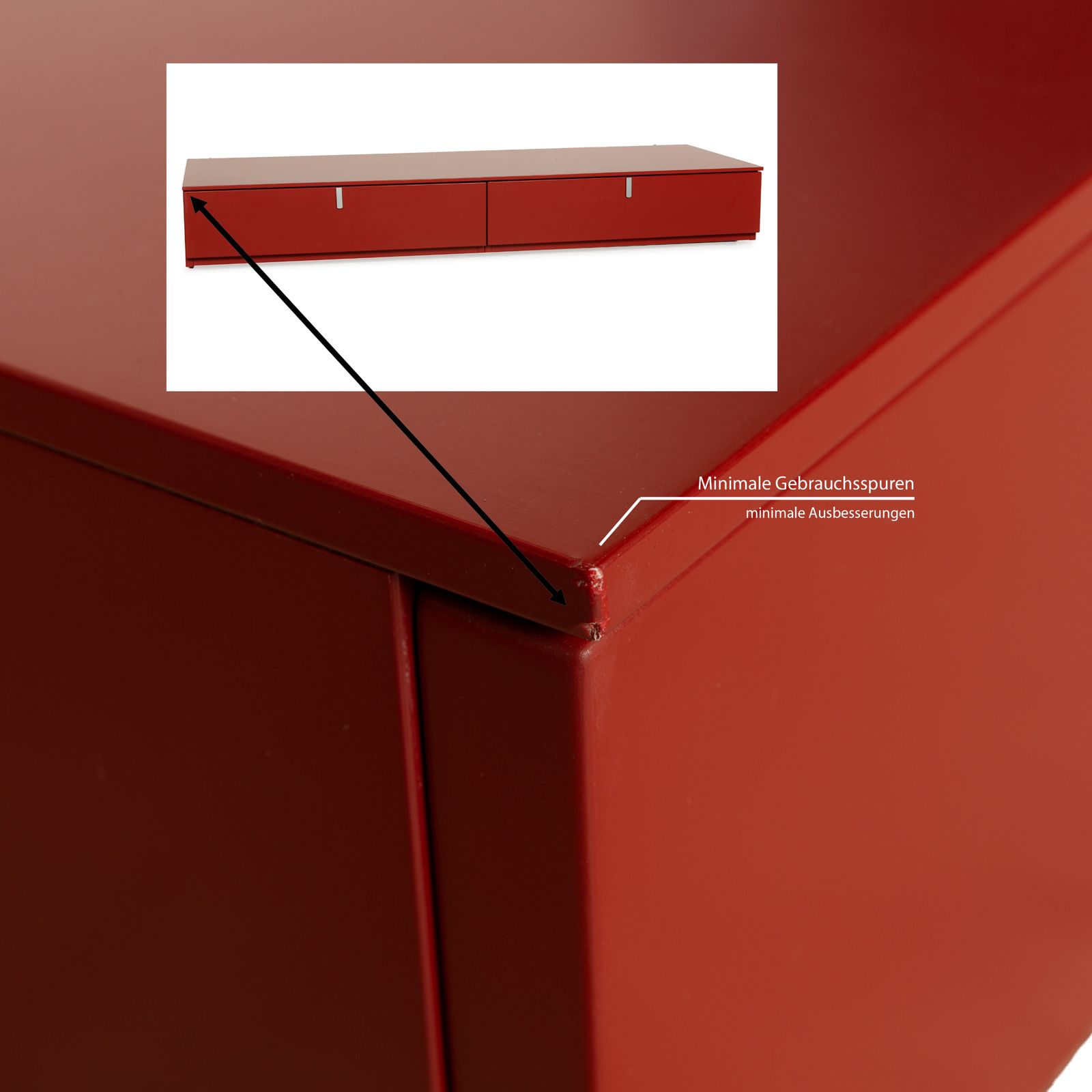 Kettnacker Wooden Sideboard Red Lowboard photo buy