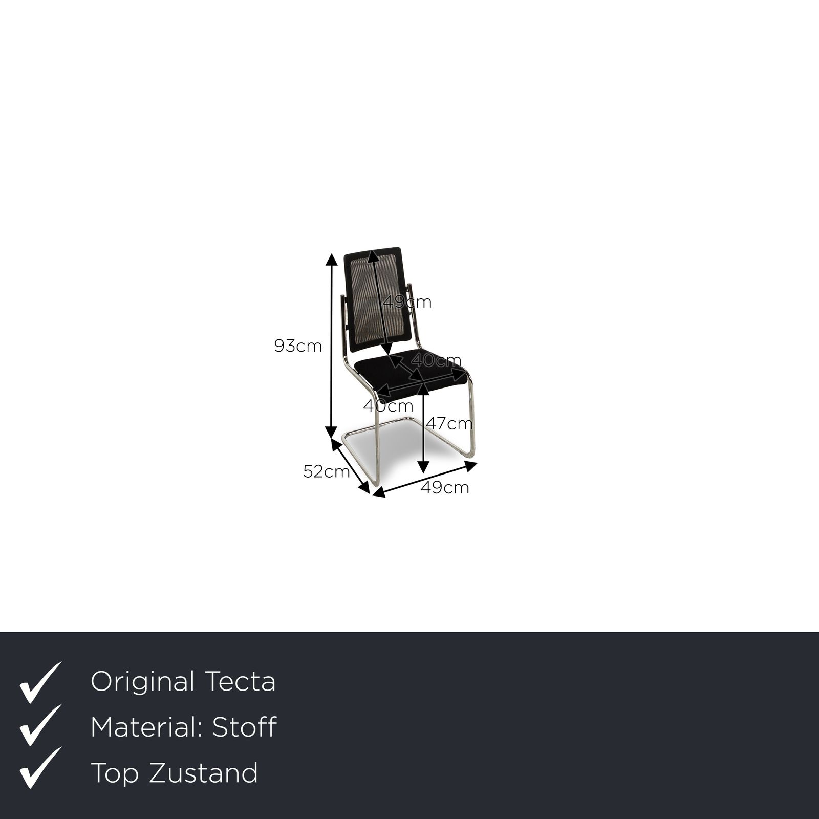 Set Van 6 Tecta Stoelen – Zwarte Cantilever Eetkamerstoelen photo furniture