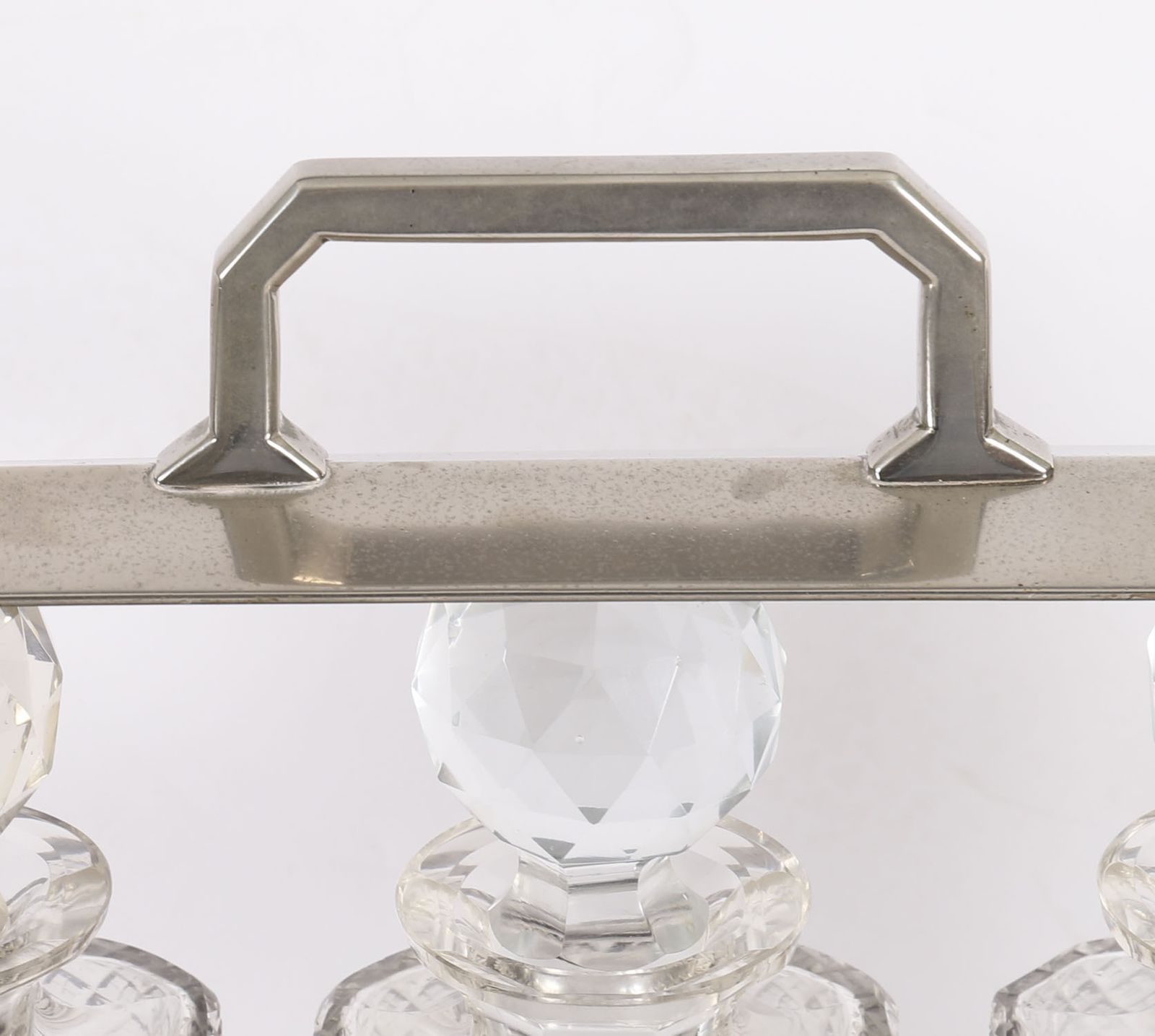 Antique Inlaid Walnut Three Cut  Crystal Decanter Tantalus C1870 19th C photo furniture