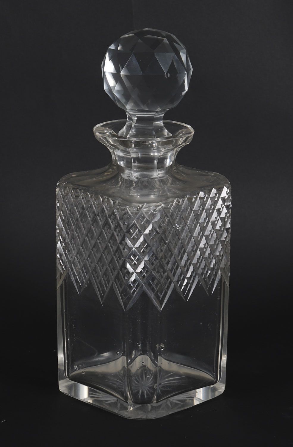 photo vintage Antique Inlaid Walnut Three Cut  Crystal Decanter Tantalus C1870 19th C