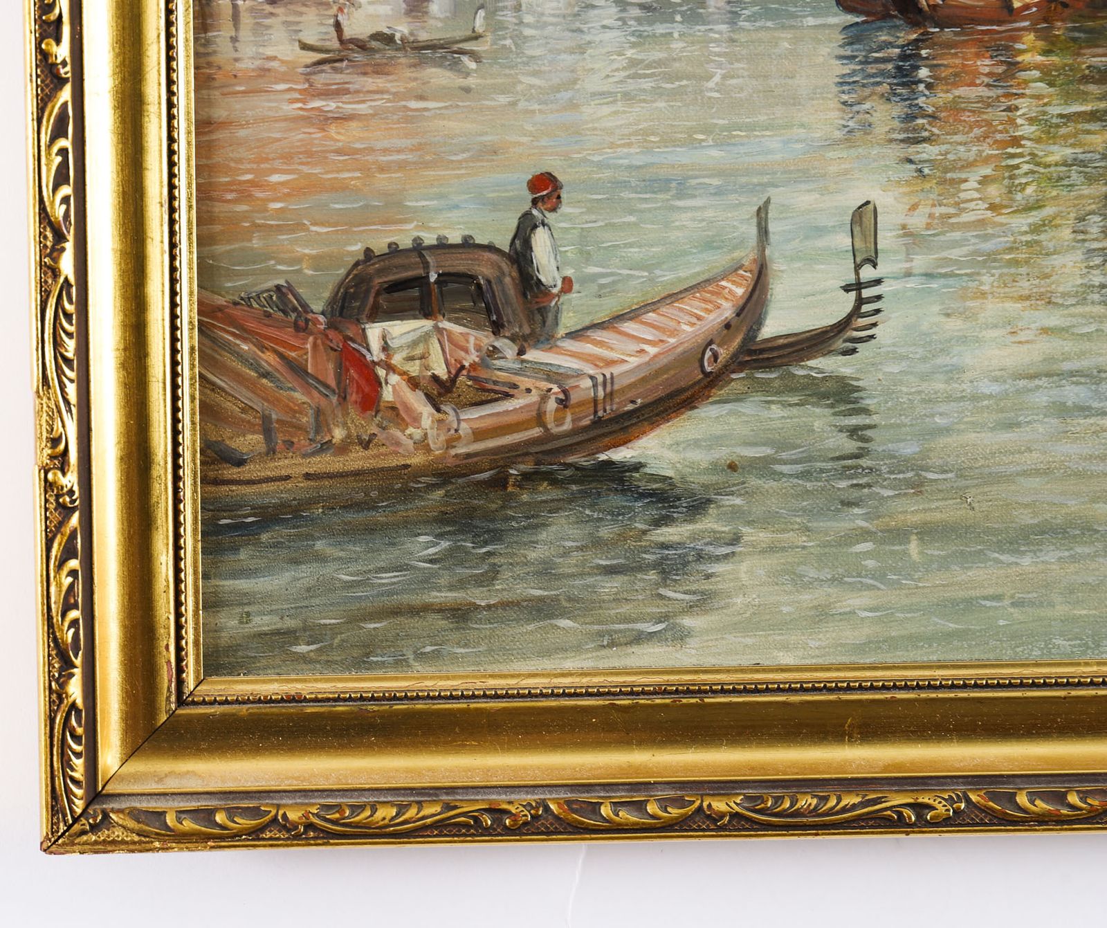 Antique Painting La Dogana Venice Alfred Pollentine 19th Century photo vintage