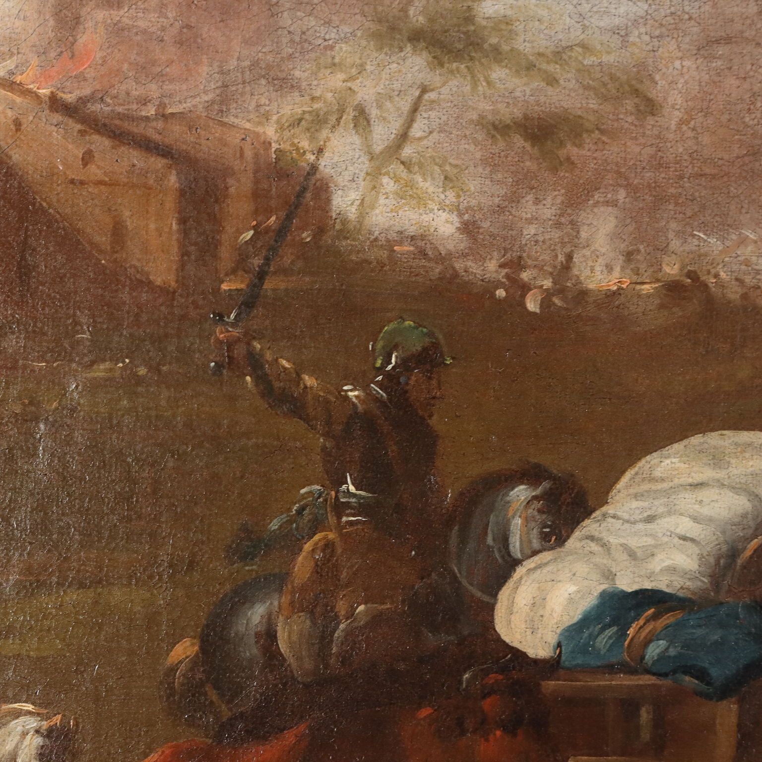 The Escape From The Besieged City Oil On Canvas XVII Century photo Art