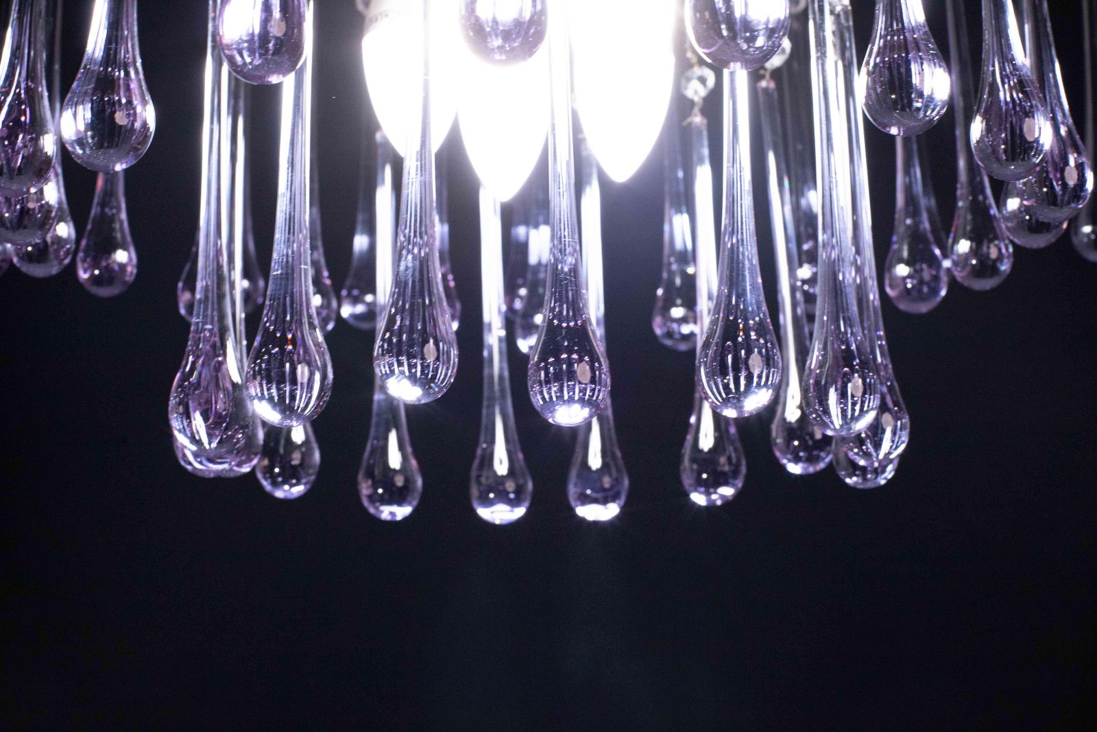 The Purple Crown, Large Size Murano Chandelier Purple And Crystal Drops, 1970s photo buy