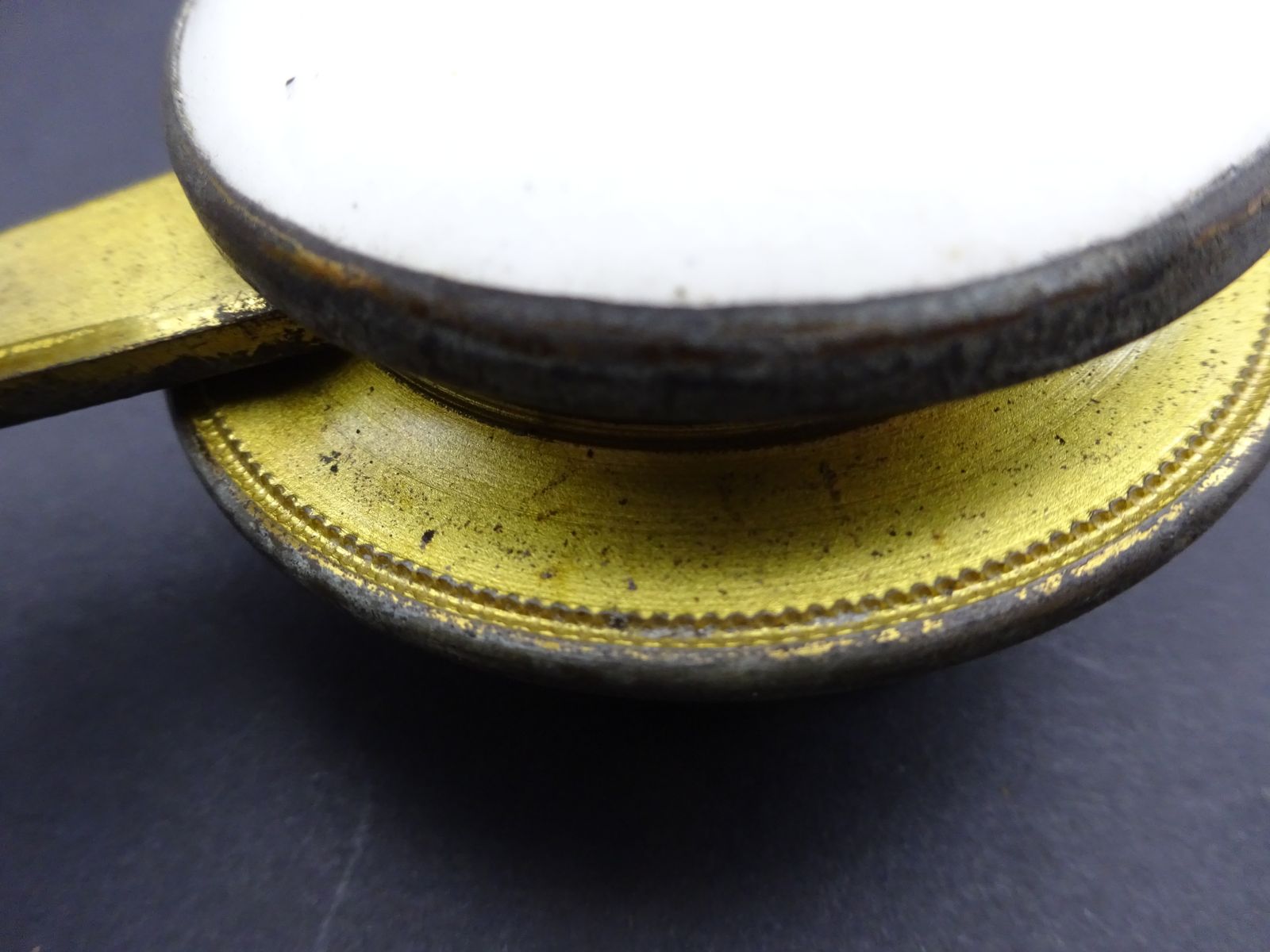 Original Antique Brass And Ceramic Servant/Butler Lever (Bl4) photo for sale