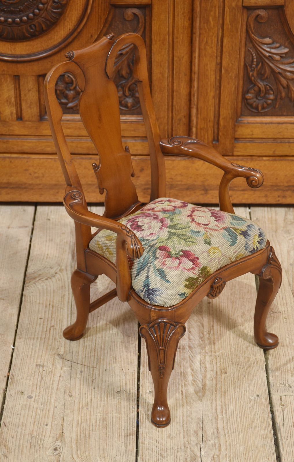 Walnut Childs Armchair, 1800s, Antique photo Furniture