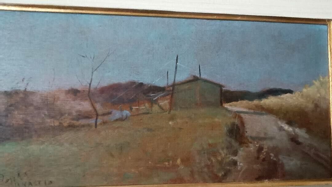 Oil Painting On Panel Landscape Arnaccio Pisa Bruno Loretti (Livorno 1940) photo 180.0