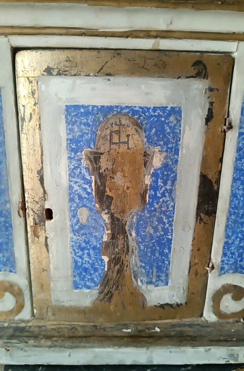 Antique Painted And Gilded Wooden Tabernacle 18th Century Tuscany photo 560.0