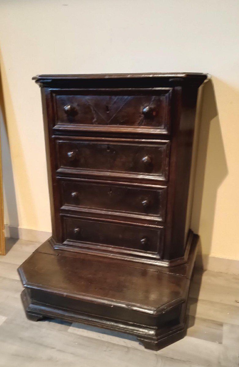 Antique 17th Century Walnut Kneeler With Drawers photo furniture