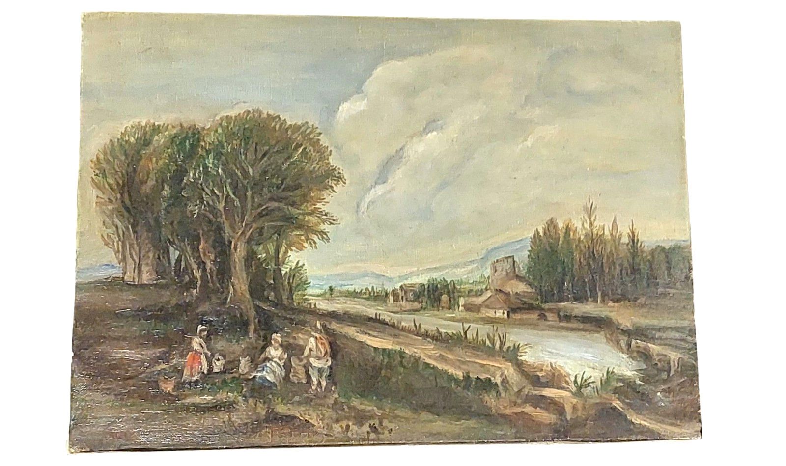 Oil On Canvas Painted Landscape Style Eighteenth Century Italy photo furniture
