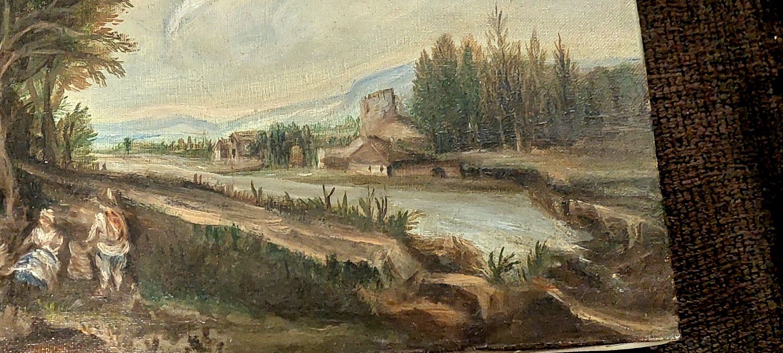 Oil On Canvas Painted Landscape Style Eighteenth Century Italy photo Art