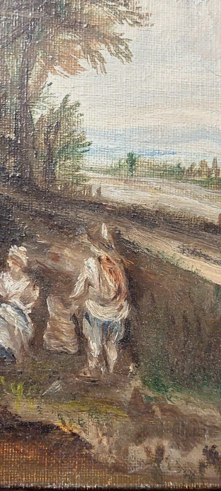Oil On Canvas Painted Landscape Style Eighteenth Century Italy photo vinterior