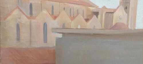 Oil Painting On Canvas Florence View Santa Maria Novella Primi 900 photo for sale