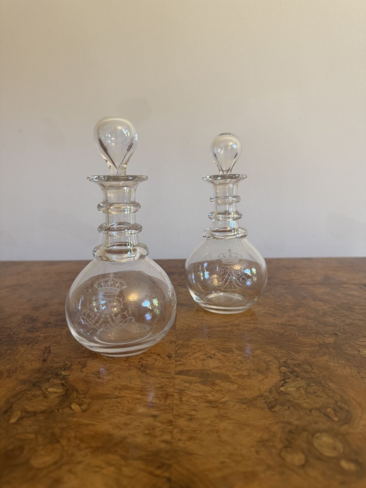 Pretty Pair Of Antique Decanters photo for sale