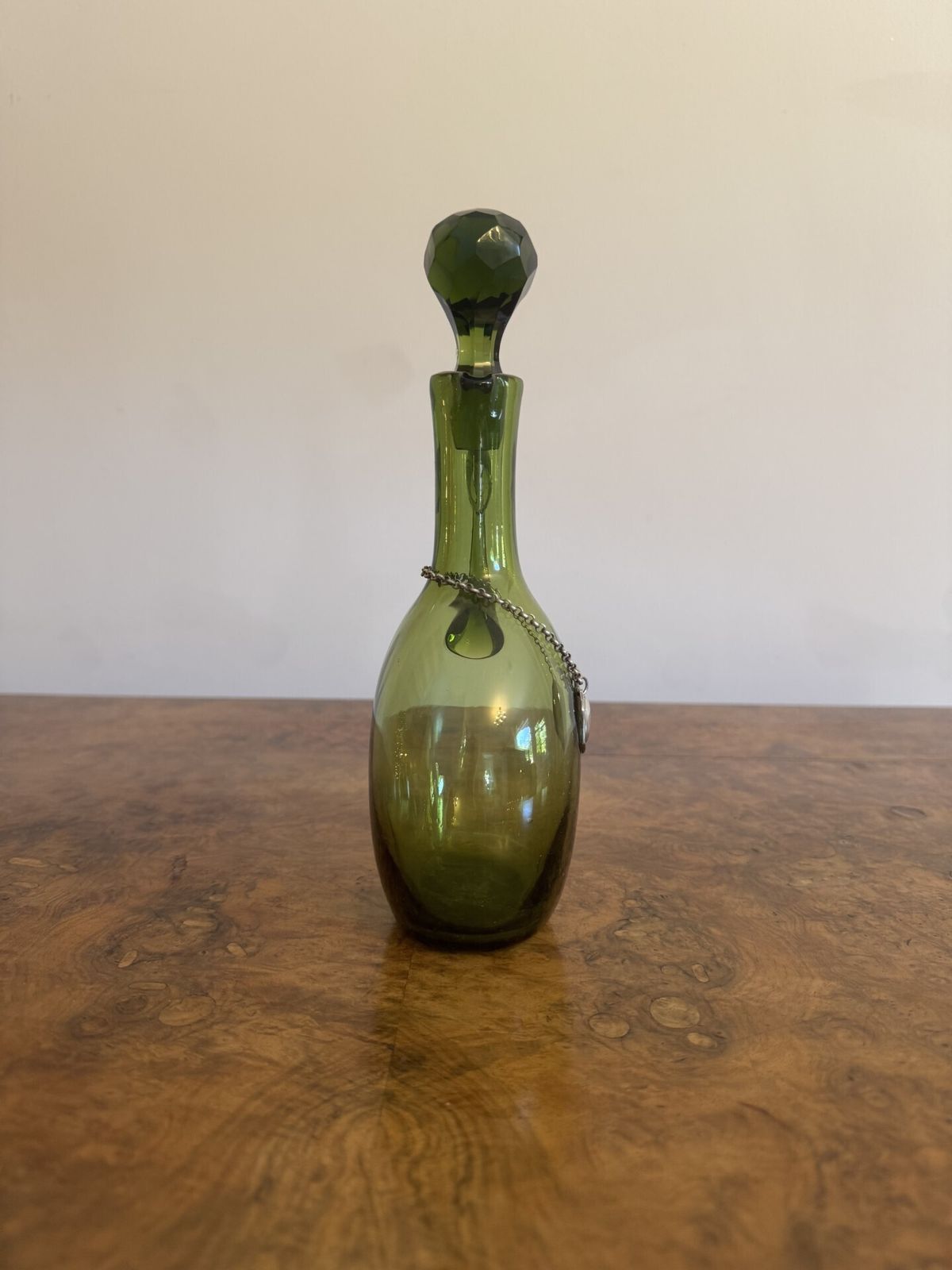 Fine Quality Pair Of Victorian Green Glass Spirit Decanters photo 425.0