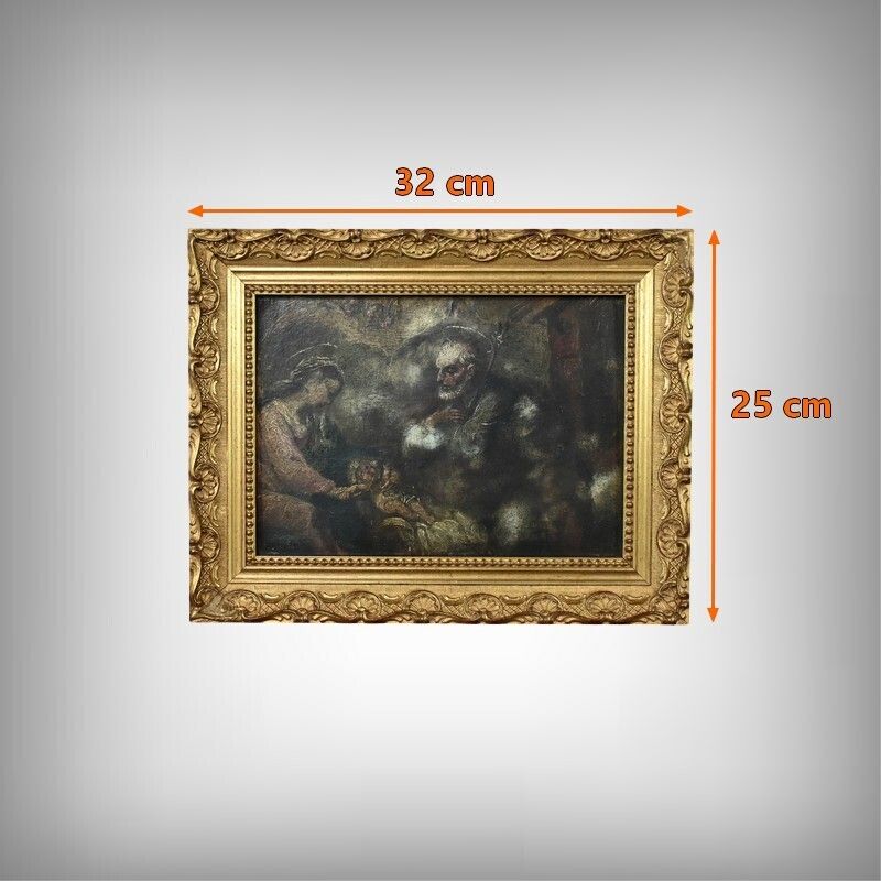 360.0 Painting “Nativity Scene” – Late 19th Century photo