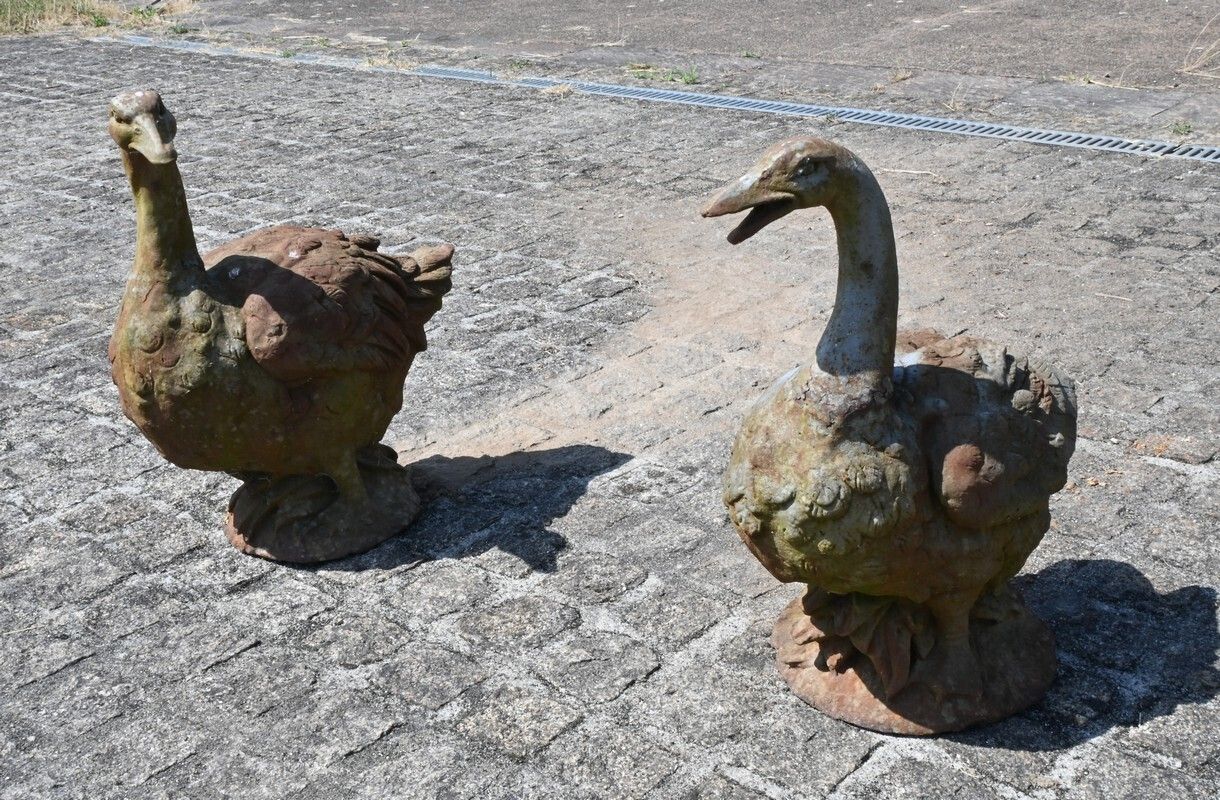 Pair Of Cast Iron Ducks – 20th Century photo Art
