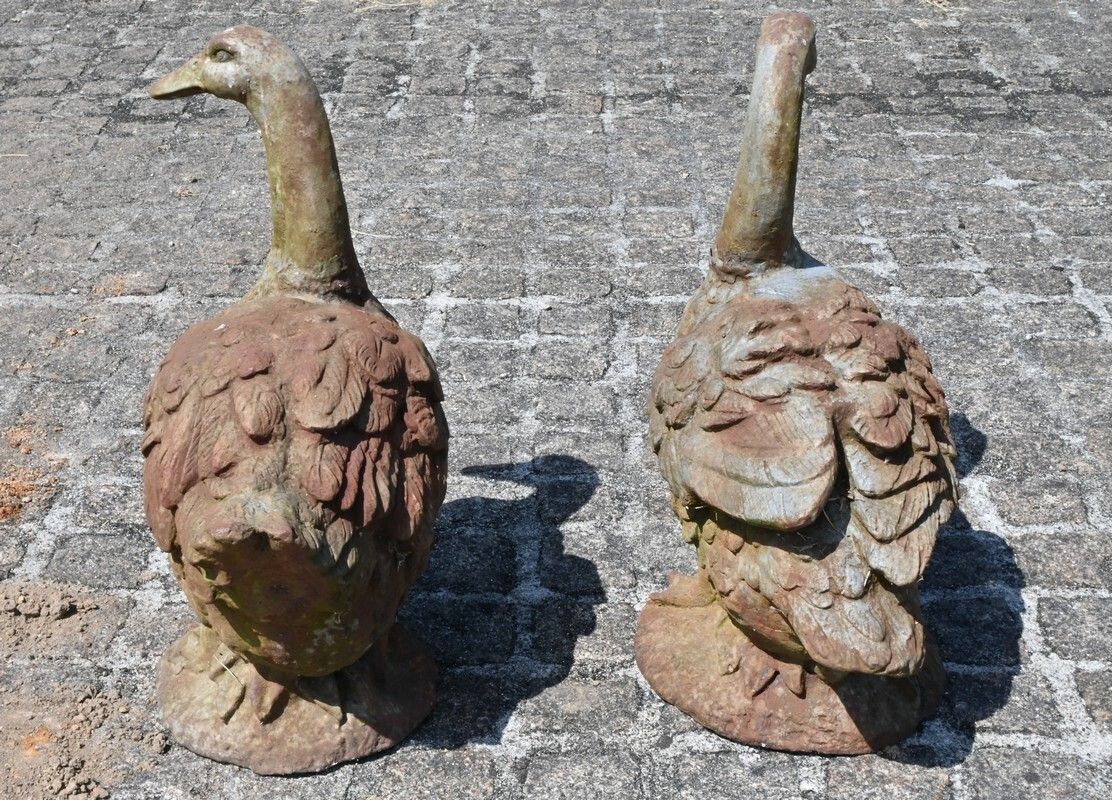 photo vintage Pair Of Cast Iron Ducks – 20th Century