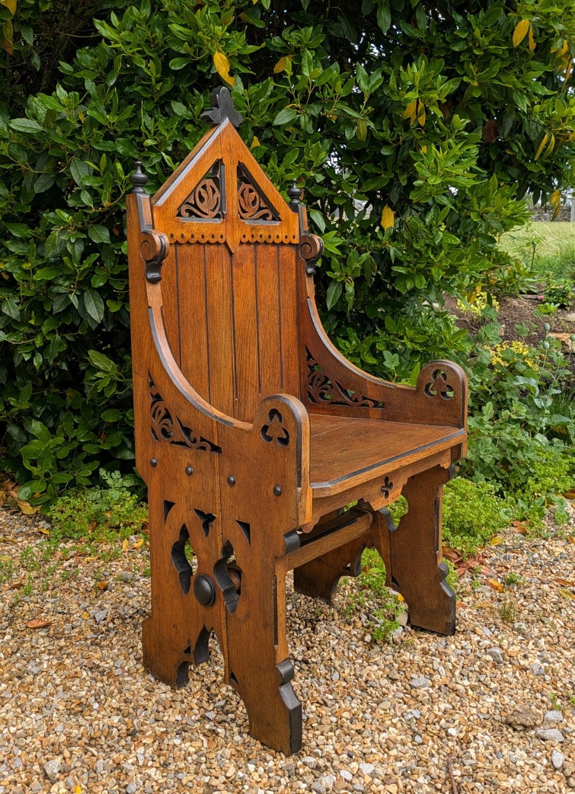 photo for sale Pair Of Gothic Oak Armchairs 19th Century