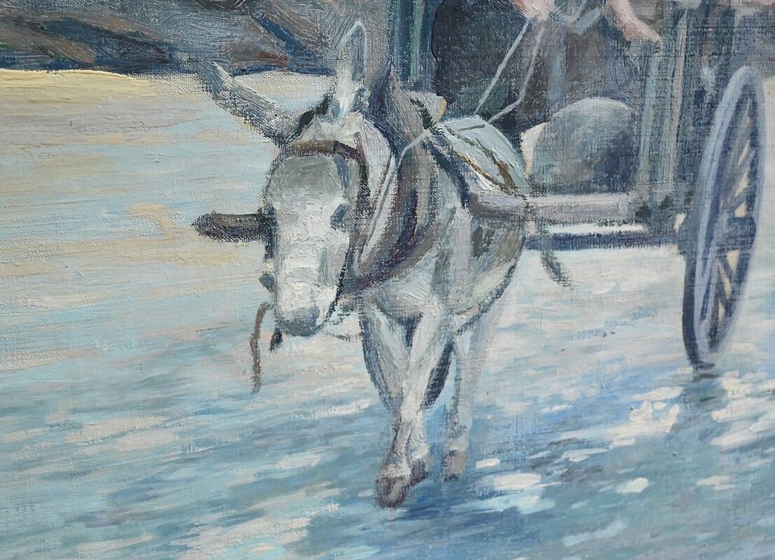 photo vinterior Large Painting “Les Goémoniers” By A. Le Guen – 1969