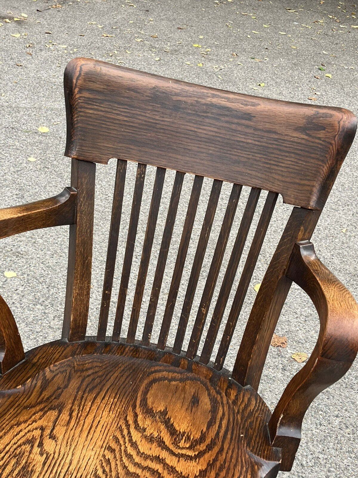 Edwardian Oak Desk Chair , Superb Quality, Stamped Boardmans photo for sale